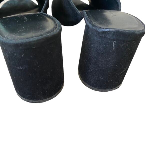 Vince Black Tanay Suede Leather Slide Mule Block Heel size 9 - Picture 7 of 11